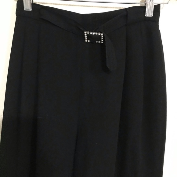 Anne Klein Pants - Ann Taylor backs zip/button size 4 wide leg pleated black pants high waist